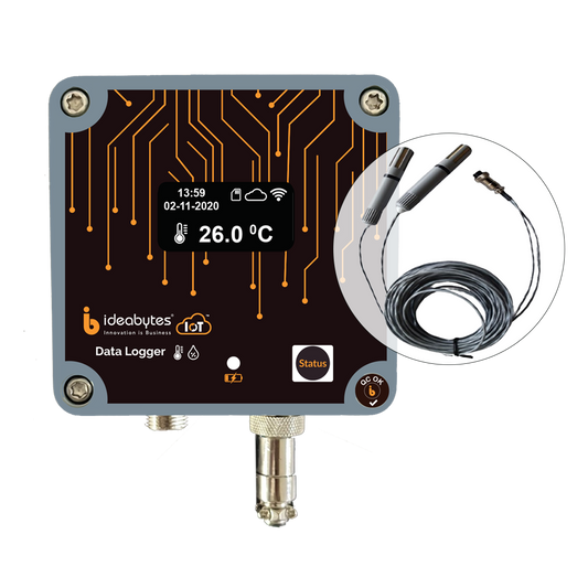Dual Channel Temperature Data Logger with External Sensor - SIM based Data Logger (4G M2M SIM) (MTD120)